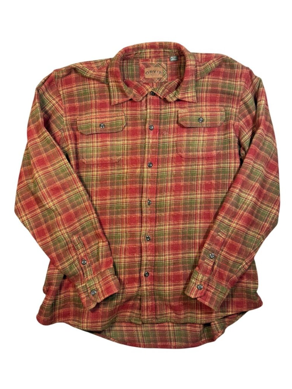Orvis Men’s Big Bear Heavy Weight Flannel Long Sleeve Shirt Shacket Plaid XXL
